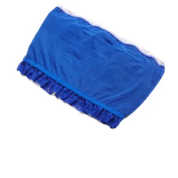 NWT FREE PEOPLE Anthropologie Callie Blue Smocked Bandeau Bralette Bra Top - Picture 7 of 7